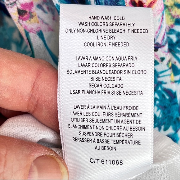 NEW Taylor Floral Print Chiffon Dress Smocked Waist V-Neck A-Line Tiered 20W NWT - Picture 16 of 16